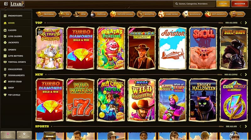 Was man in den ersten Stunden bei Lizaro Casino spielt