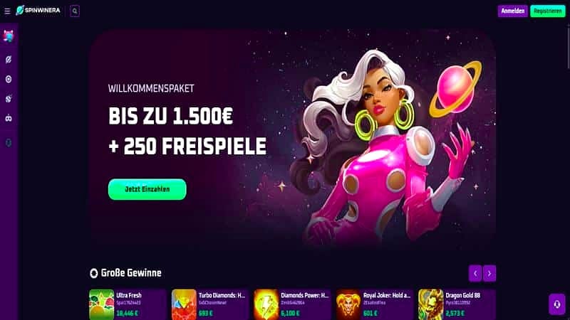 Spinwinera Bonus: 50 Freispiele ohne Einzahlung als Einstieg